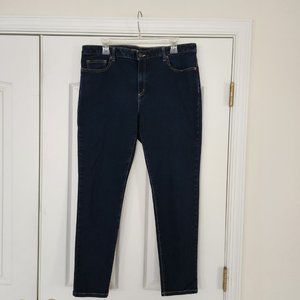 MICHAEL KORS Women's Dark Wash Denim IZZY SKINNY Slim Fit Mid-Rise Jeans Size 14